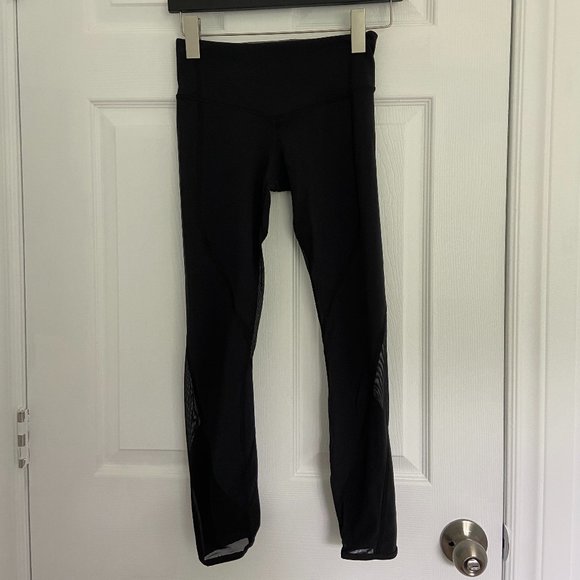 Lululemon Black (with Mesh) Leggings (Size 2) - Picture 1 of 5